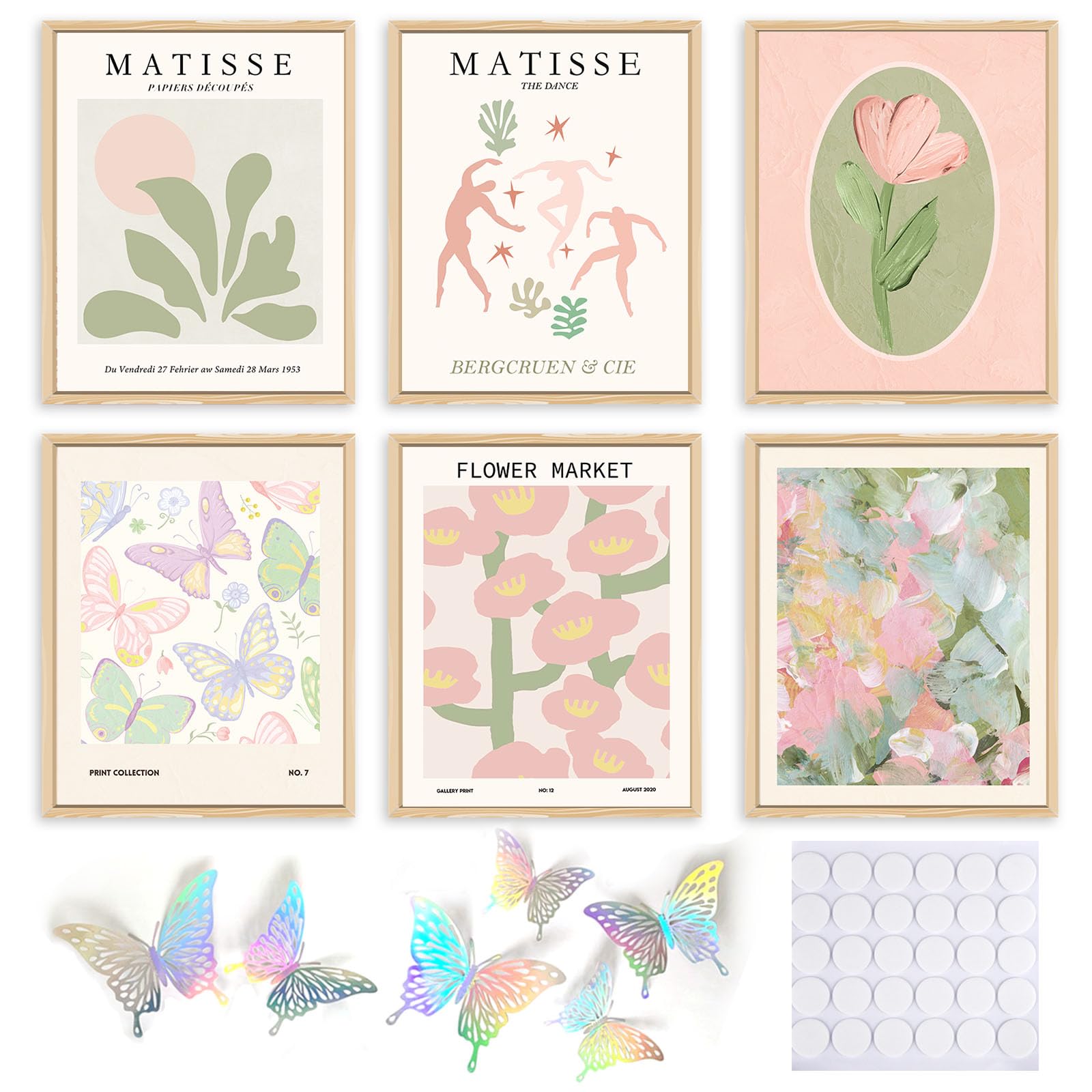 Amazon.com: ORGDSK Pink and Green Wall Art Print,Colorful
